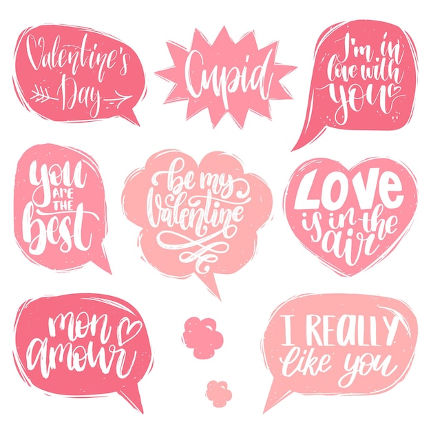 Hand lettering phrases love is in the air