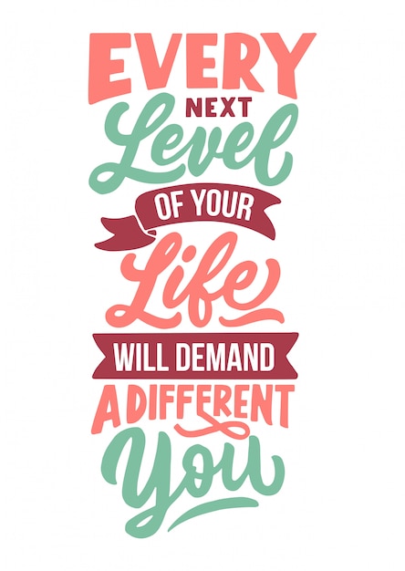 Vector hand lettering typography design, motivation quote