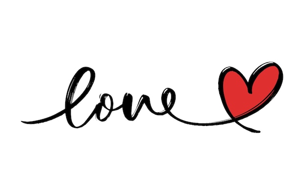 Mano lettering san valentino amore cuore tipografia citazioni calligrafia biglietto di auguri di san valentino