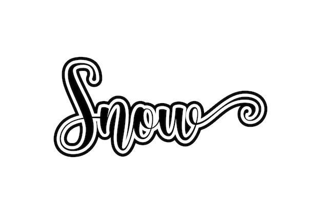 a hand lettering with the word snow