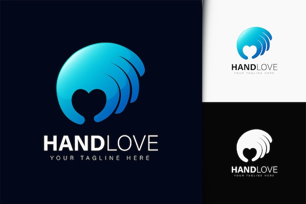 Hand liefde logo-ontwerp met verloop