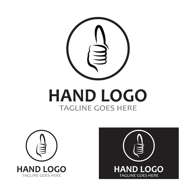 Hand logo icon vector design template illustration