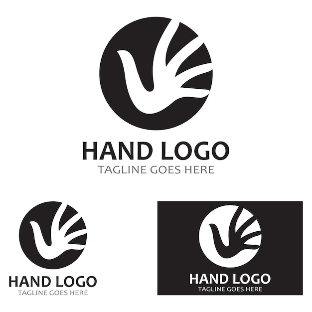 Hand logo icon vector design template illustration