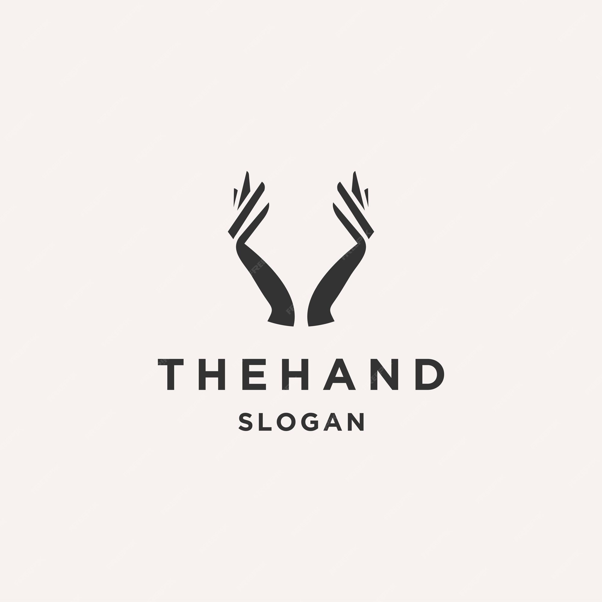 Premium Vector | Hand logo line art icon vector template