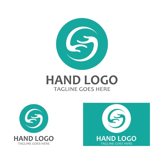 Hand logo pictogram vector ontwerp sjabloon illustratie