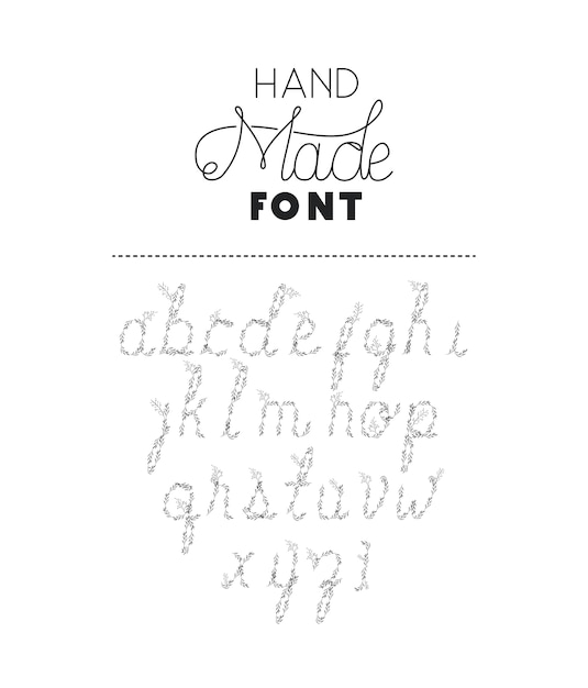 Premium Vector  Hand made font alphabet