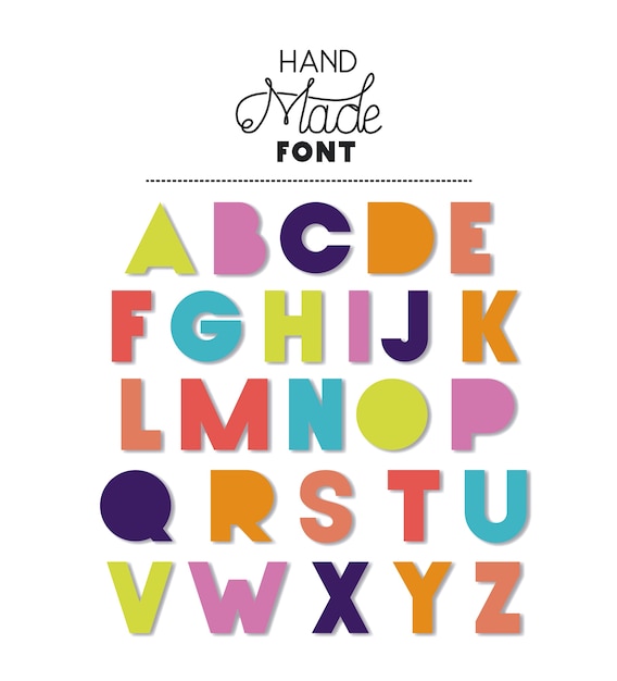 Premium Vector  Hand made font alphabet