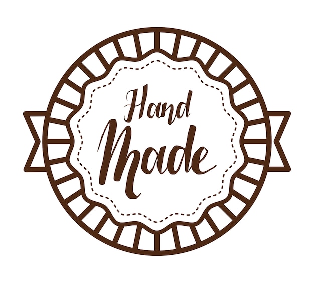 Vector hand made handwriting emblem image