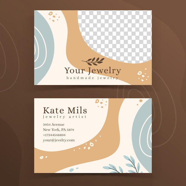 Vector hand-made jewelry business card template