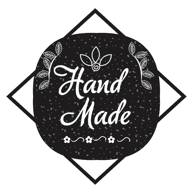 hand made label monochrome icon