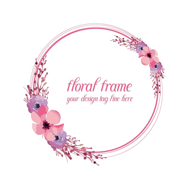 Hand made watercolor floral frame