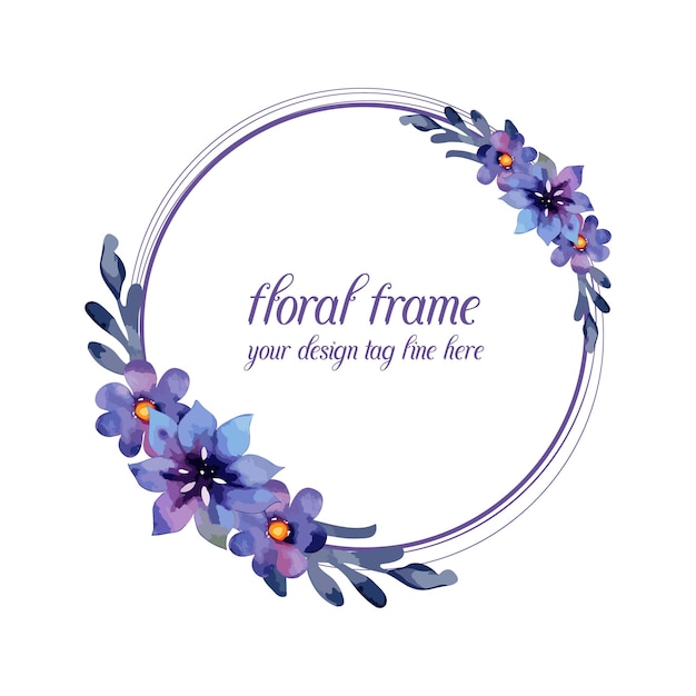 Hand made watercolor floral frame