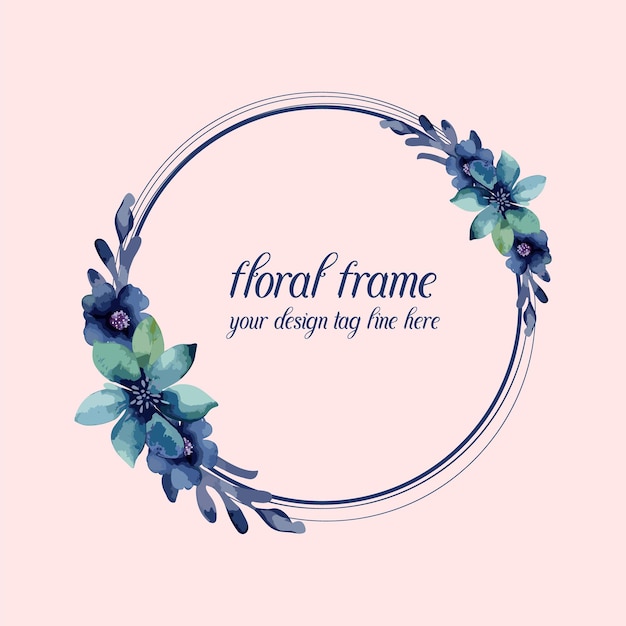 Hand made watercolor floral frame