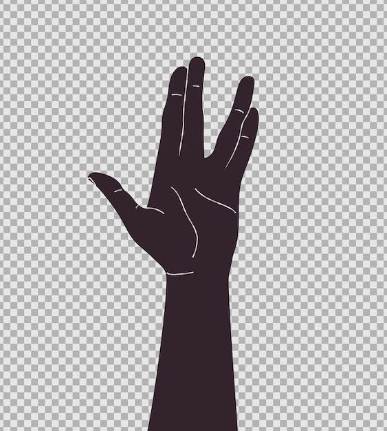 hand making vulcan salute gesture live long and prosper hand sign vector illustration