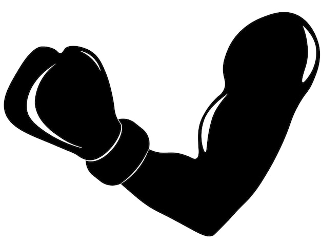 Vector hand of a man in a boxing glove