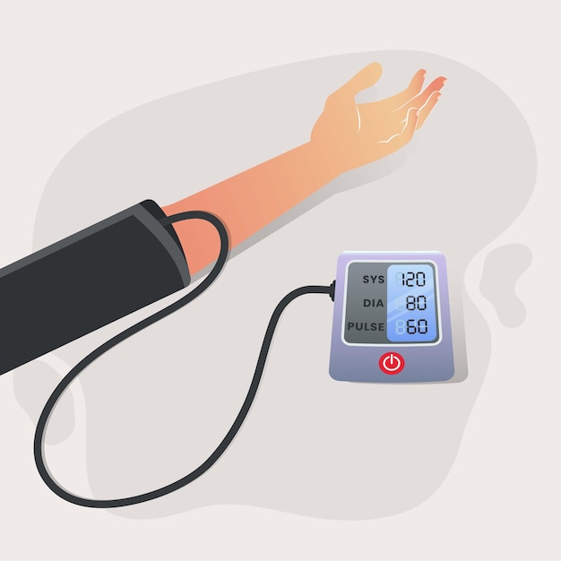 hand measuring blood pressure design vector illustration