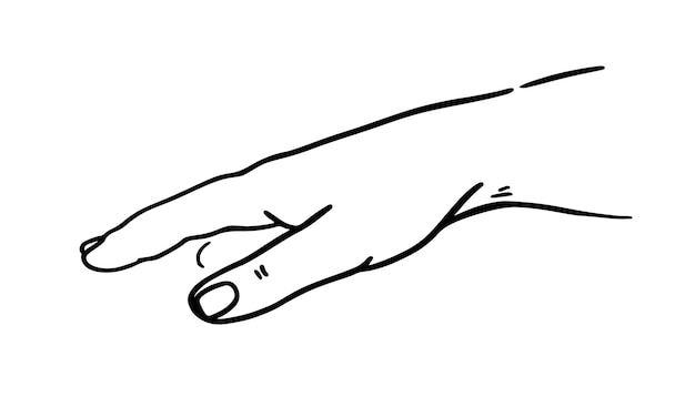Vector hand menselijk lichaamsdeel doodle lineaire cartoon kleurboek