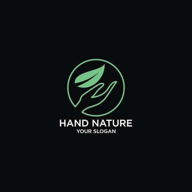 Vector hand met natuurlijntekeningen logo-ontwerp