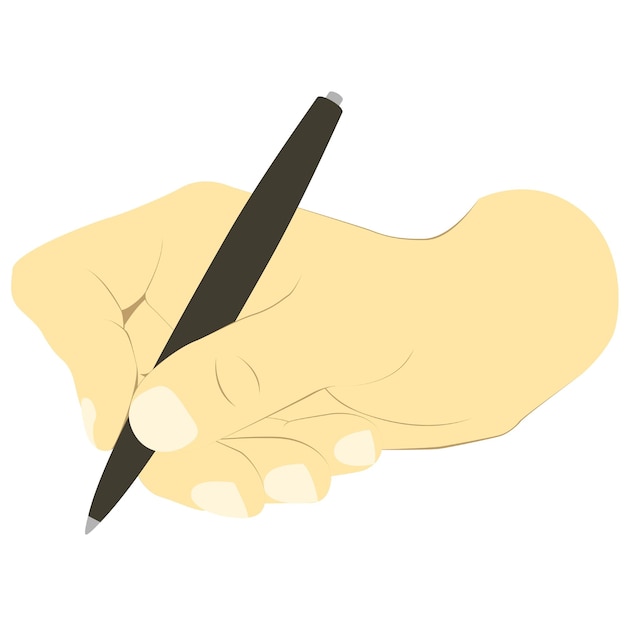 Vector hand met pen of potlood in vectorafbeeldingen