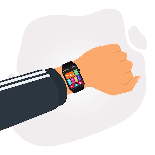 Hand met smartwatch ontwerp vector illustratie