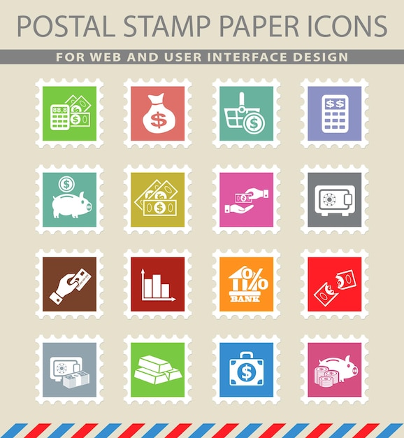 Hand and money symbols on mail paper icons