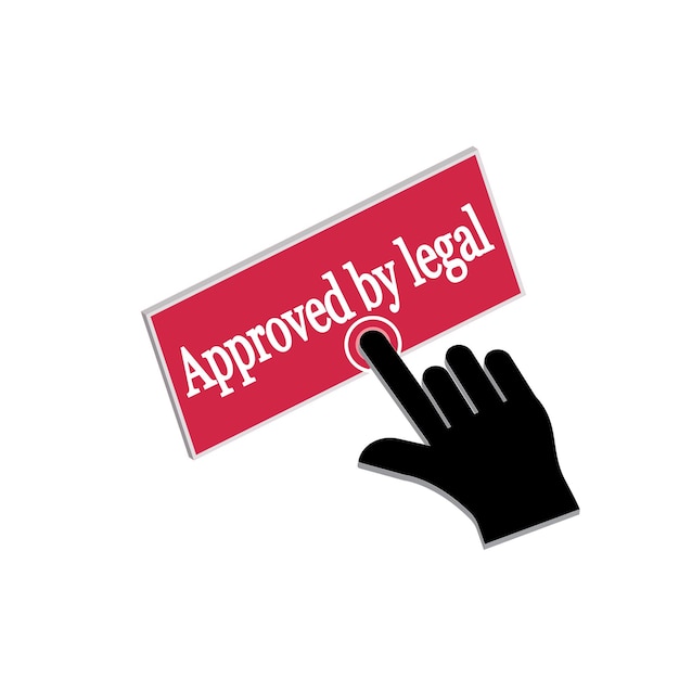 Hand Mouse Cursor Clicks the approved by legal button vector design