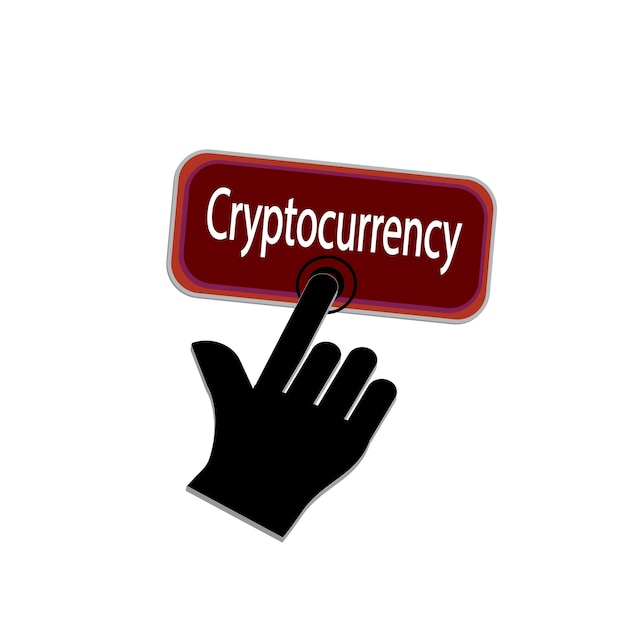 Hand Mouse Cursor Clicks the cryptocurrency button vector design