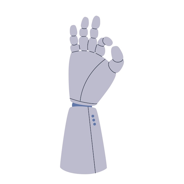 Вектор Рука киборга или робота держит карандаш механическая ладонь с пальцами рисует искусственный интеллект