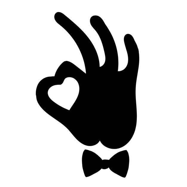 Hand OK sign Heart icon