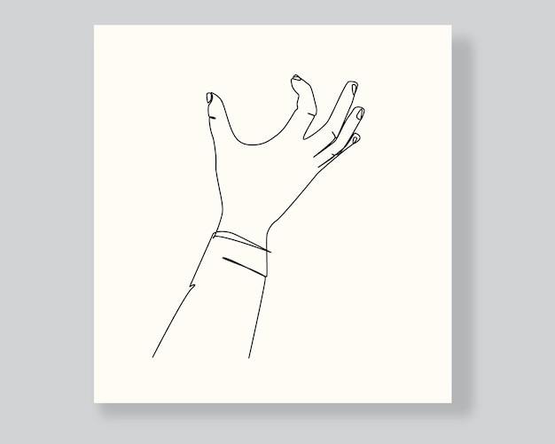 Hand oneline continuous single line art