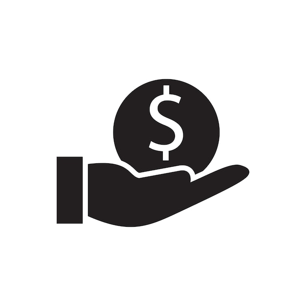 Hand ontvangen liefdadigheid ontvangen geld geven icoon vector ontwerp sjablonen
