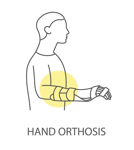 Vector hand orthosis linear icon vector illustration