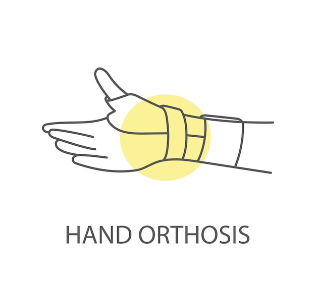 Hand orthosis linear icon vector illustration