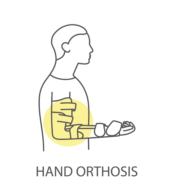 Vector hand orthosis linear icon vector illustration