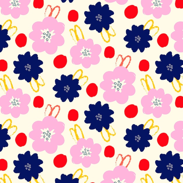 Hand painted abstract floral pattern