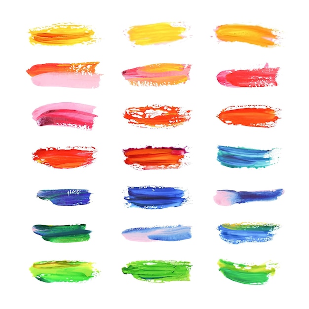 Hand painted acrylic brush stroke collection