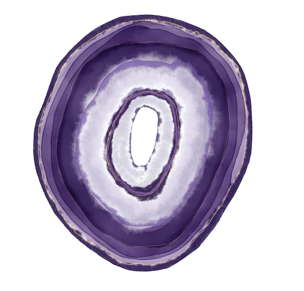 손으로 그린 알코올 잉크 geode 조각 흰색 절연 황금 glitters