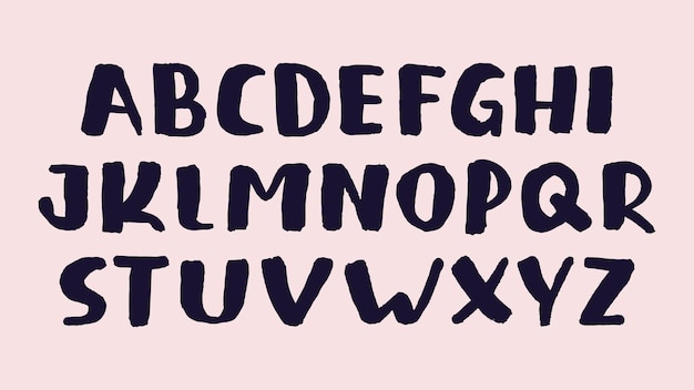 Vector hand painted alphabet typography