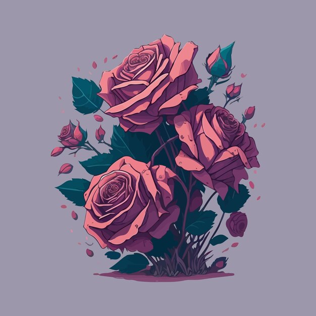 hand painted beautiful flower illustration