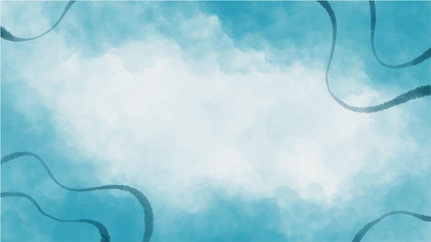 手描きの青い水彩画の抽象的な背景