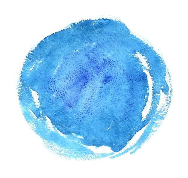 Hand painted blue watercolor circle