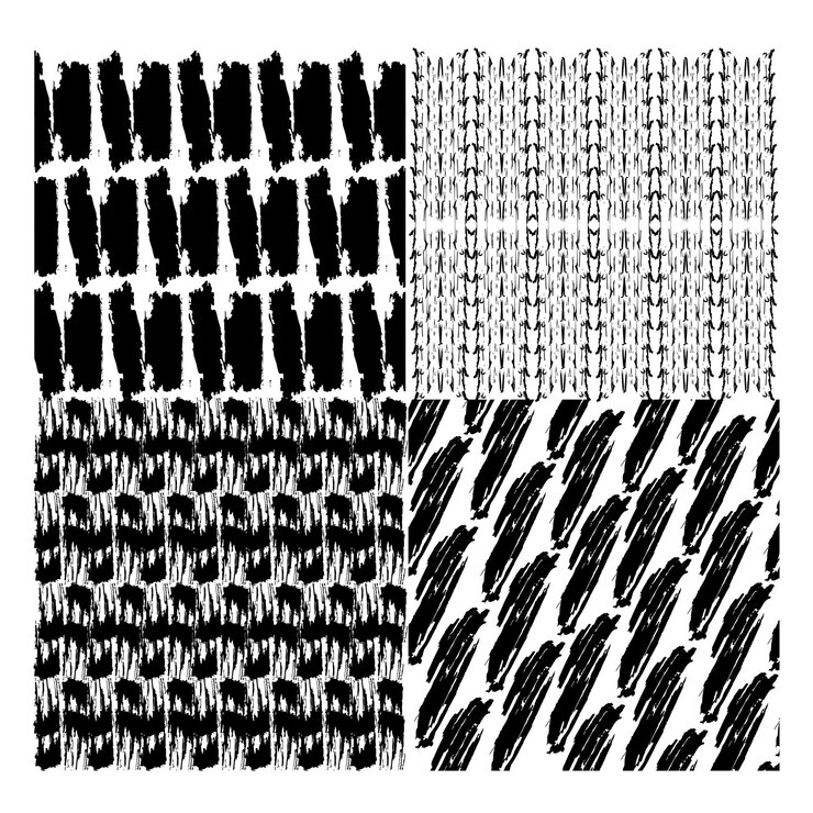 Vector hand painted brush strokes on dark grey background abstract vector seamless pattern illustration.