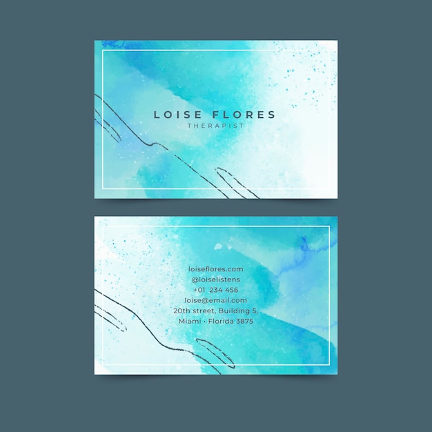 Vector hand painted business cards template