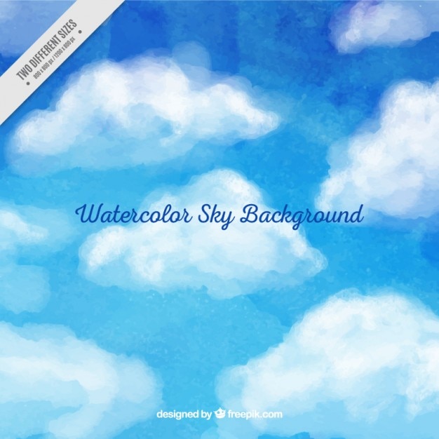 Hand painted cloudy sky background