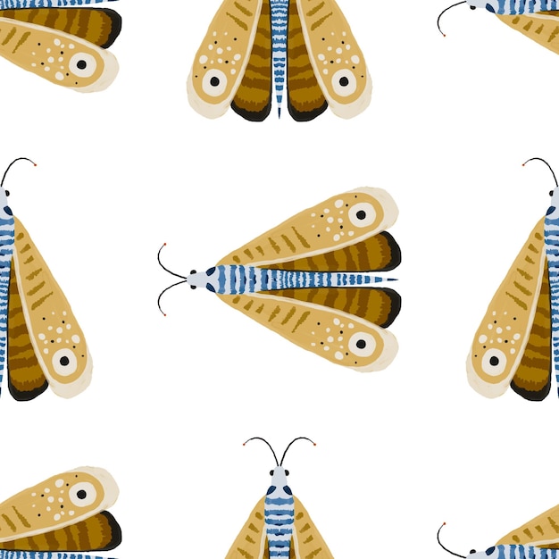 hand painted colorful seamless pattern with batterflies Batterfly background Cute endless design