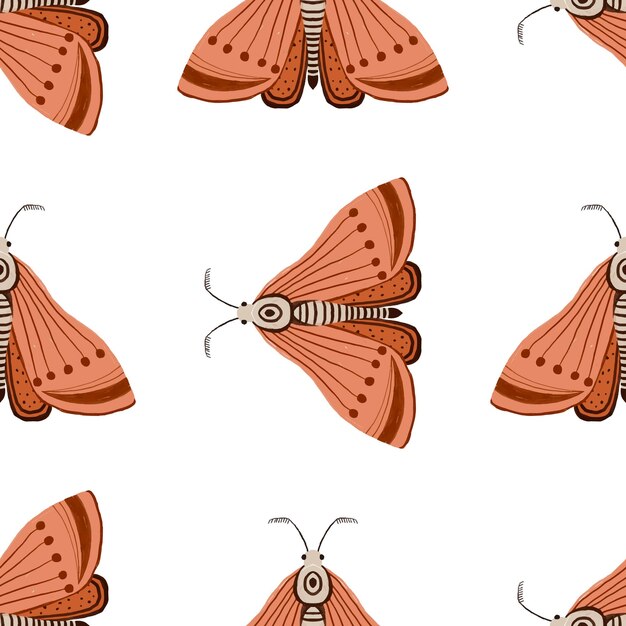 hand painted colorful seamless pattern with batterflies Batterfly background Cute endless design