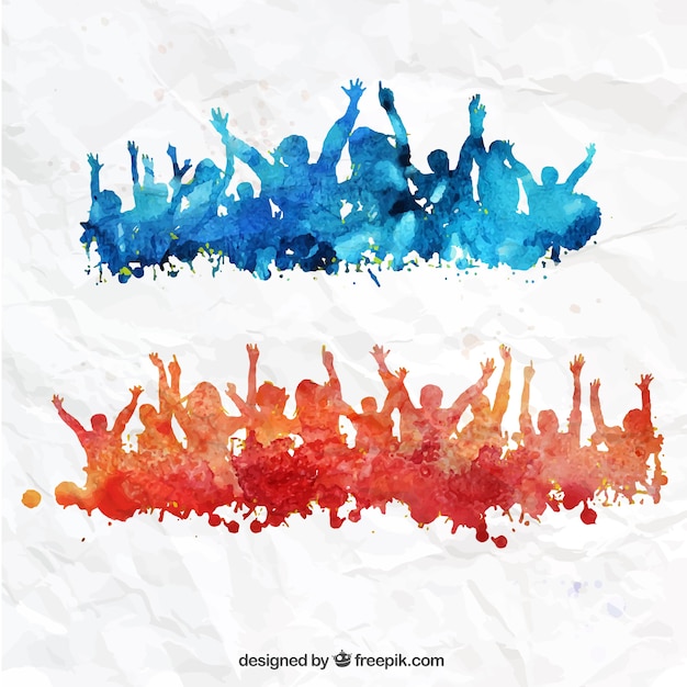 Vector hand painted crowd