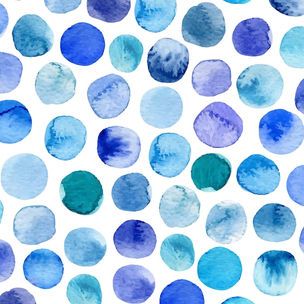 Vector hand painted dotty pattern with watercolor