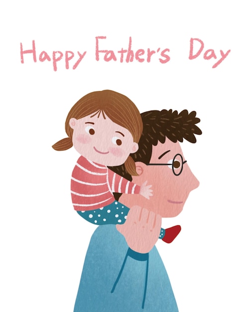 hand painted father's day illustration background