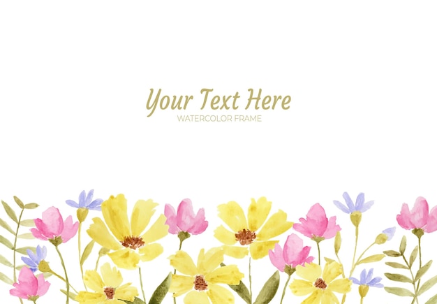 Vector hand painted of flower watercolor as background frame